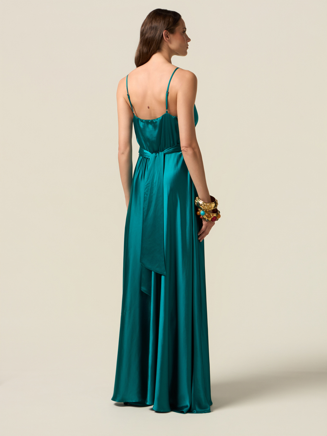 Long satin dress image number 1