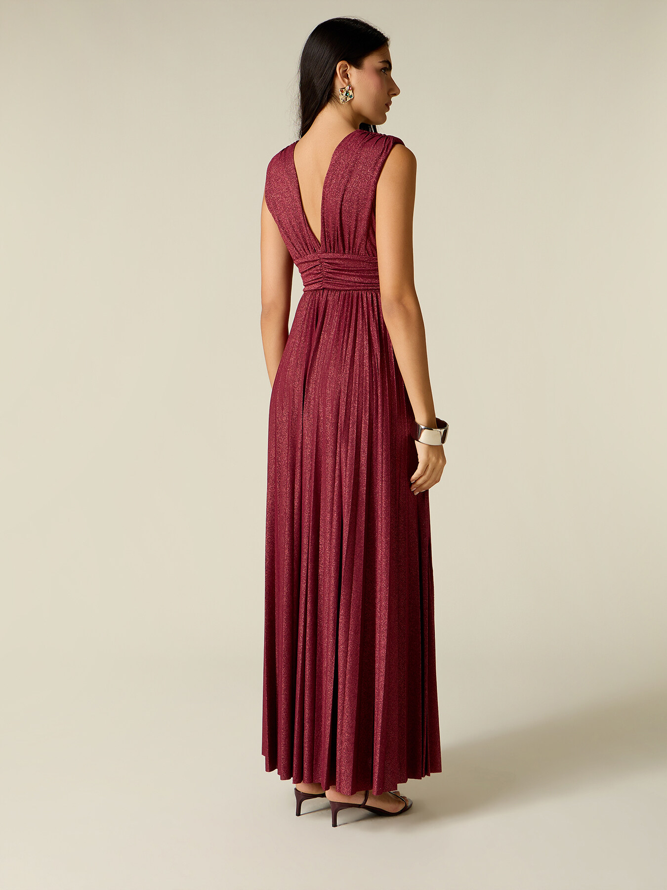 Long lurex jersey dress image number 1