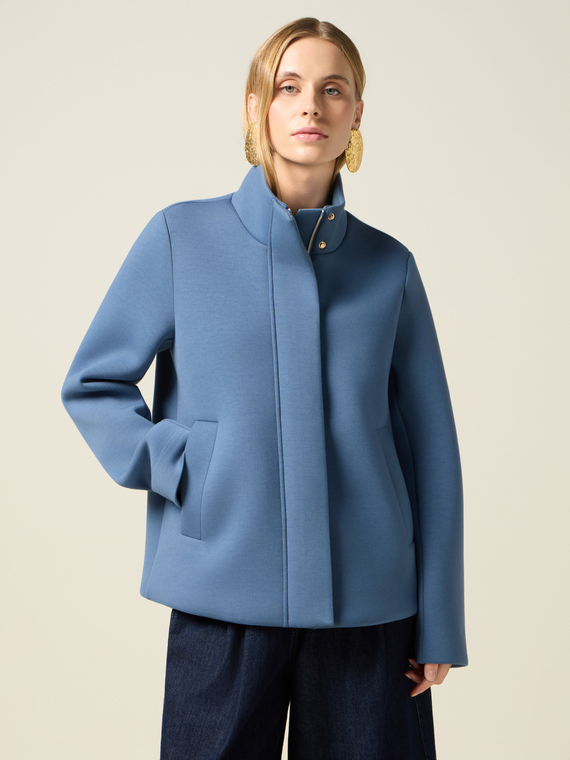 Cappotto in scuba con collo alto