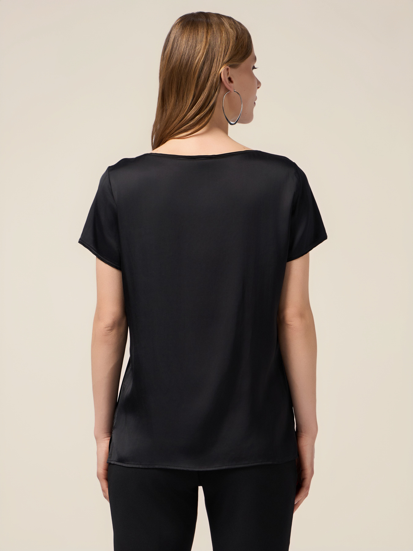 Viscose blend satin T-shirt image number 1