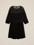 Flare dress in crepon with lace image number 4