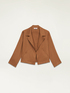 Short linen blend jacket image number 3