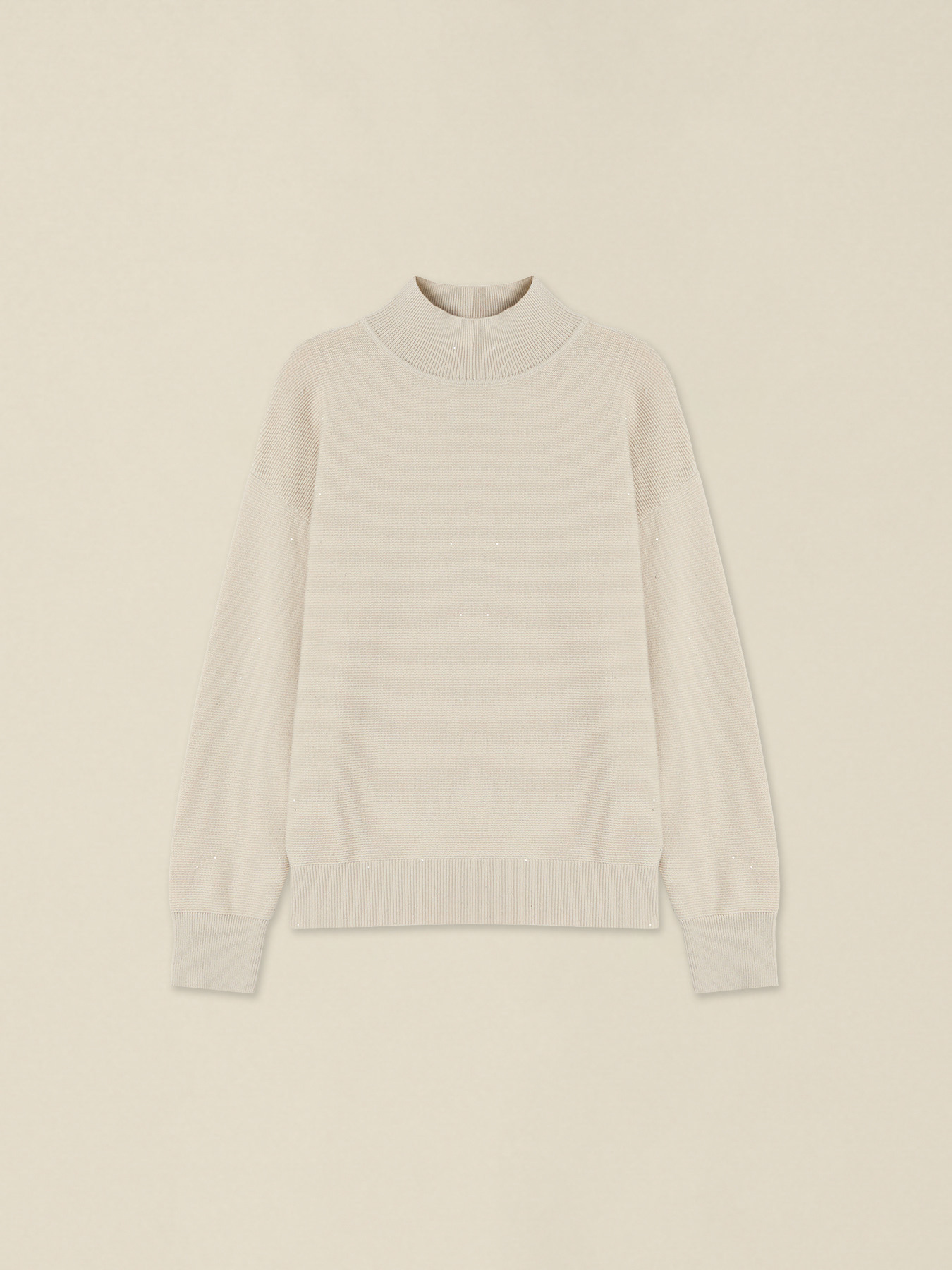 Rollkragenpullover aus Strickware mit Mini-Pailletten image number 3