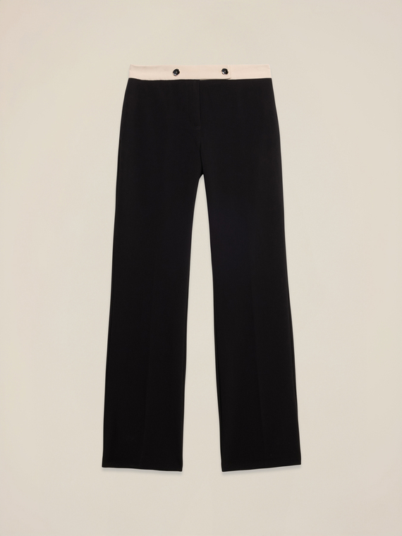 Palazzo pants with contrasting detail