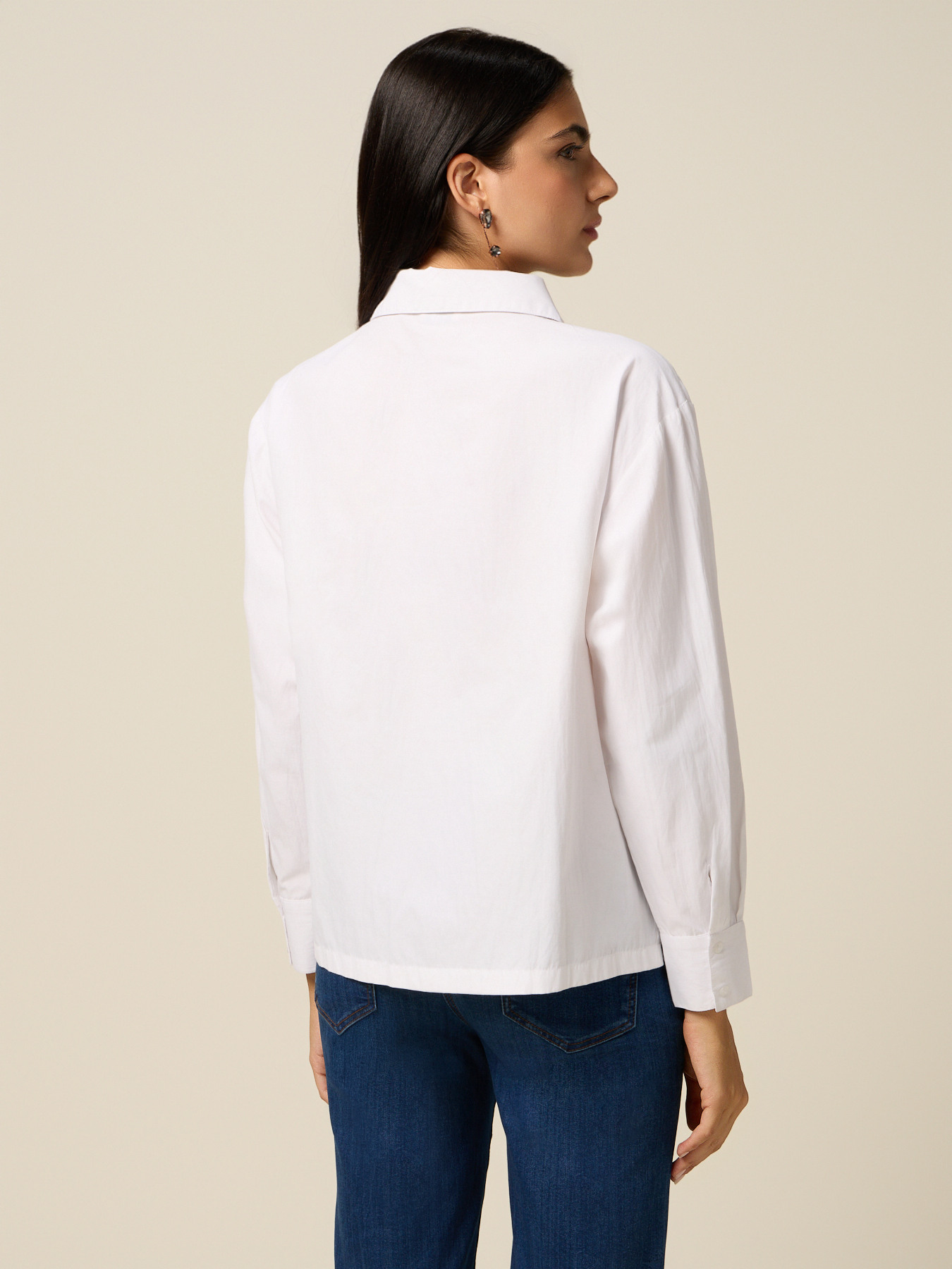 Gabardine shirt with appliqués image number 1