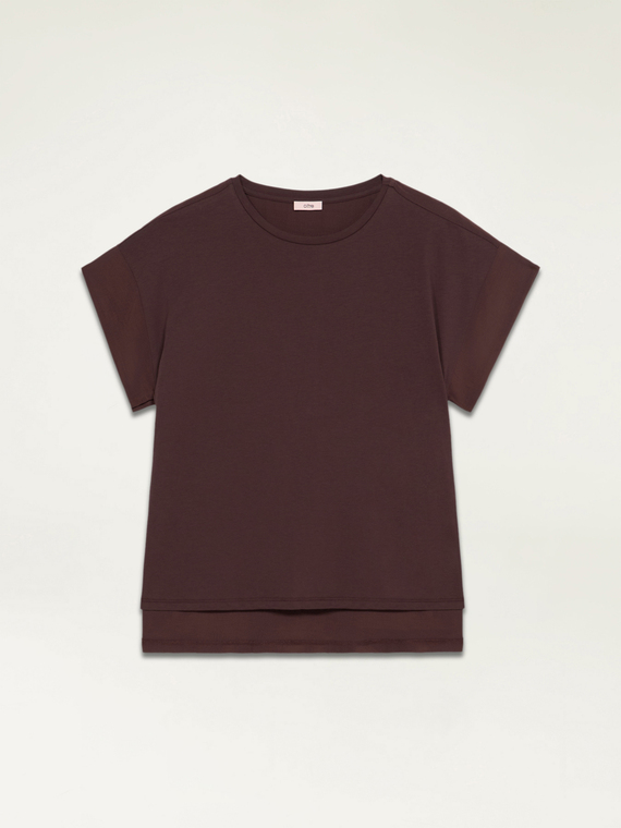 Oversize-T-Shirt aus zwei Materialien
