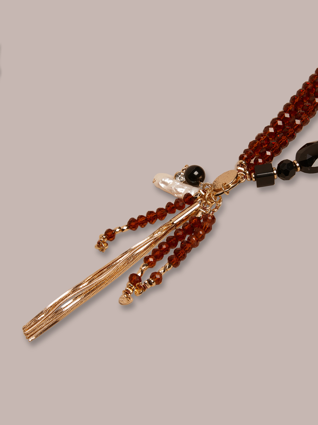 Collana con perline sfaccettate e pietre image number 2