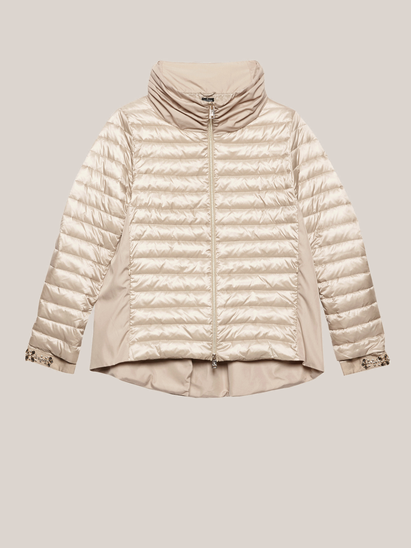 Dual-fabric down jacket with gemstones image number 3