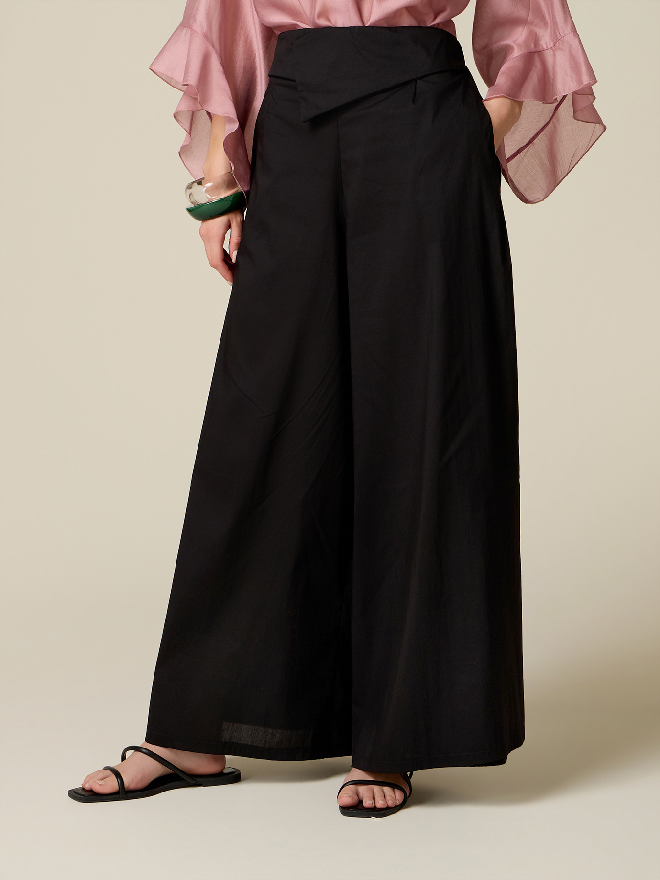 Wide leg trousers with waistband image number 3