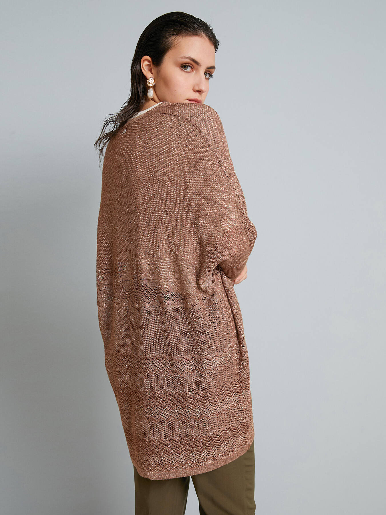 Durchbrochener Lurex-Cardigan image number 0