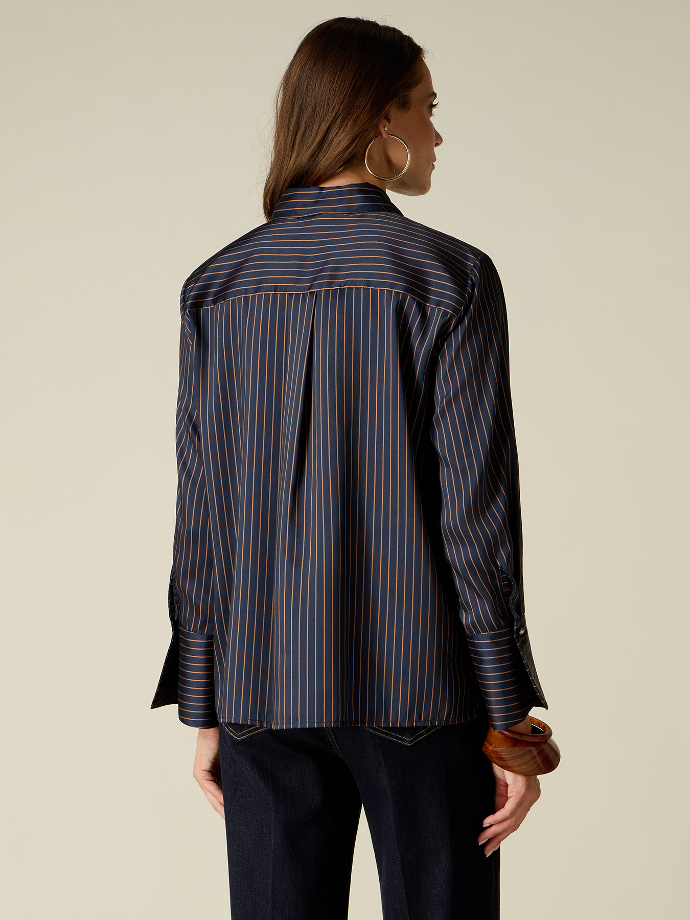Striped satin shirt image number 1