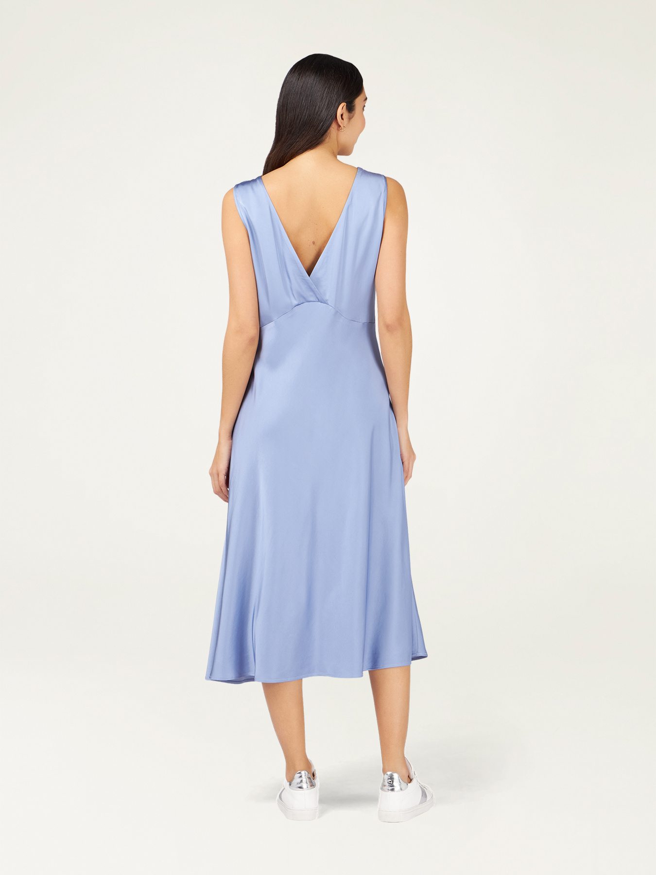 Vestito senza maniche in raso image number 1