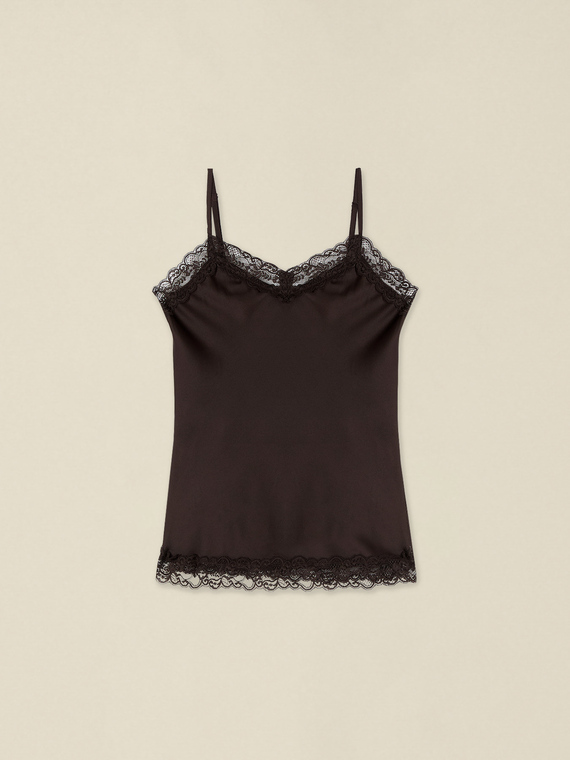 Top lingerie in raso e pizzo