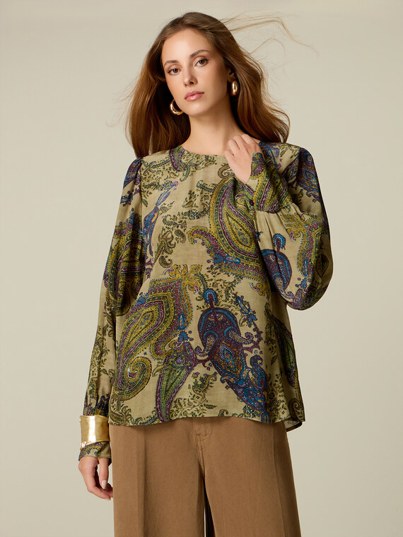 Blusa de viscosa estampada