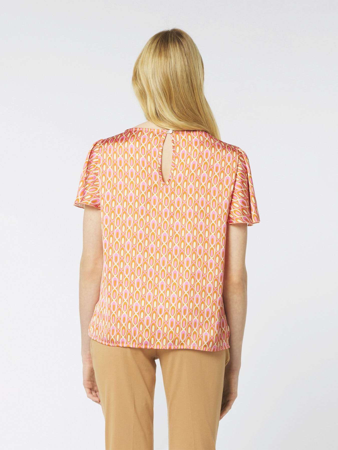 Patterned satin blouse image number 1