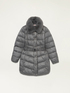 Midi down jacket with belt and furry collar image number 3