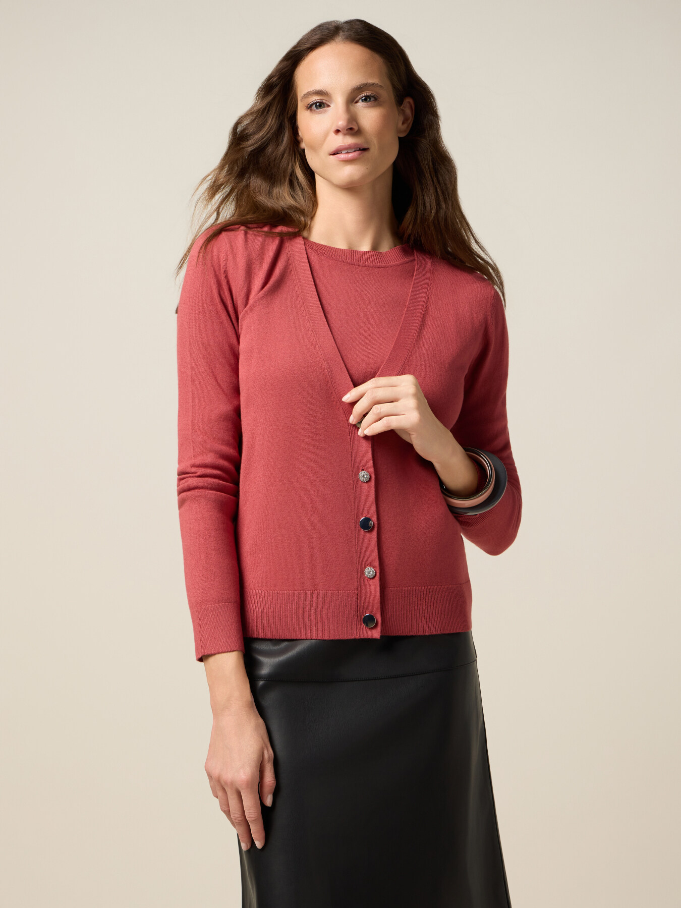 V-neck cardigan in viscose blend image number 0