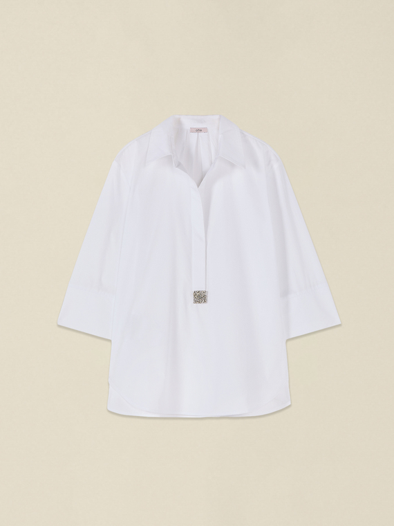 Oversized shirt with jewel detail