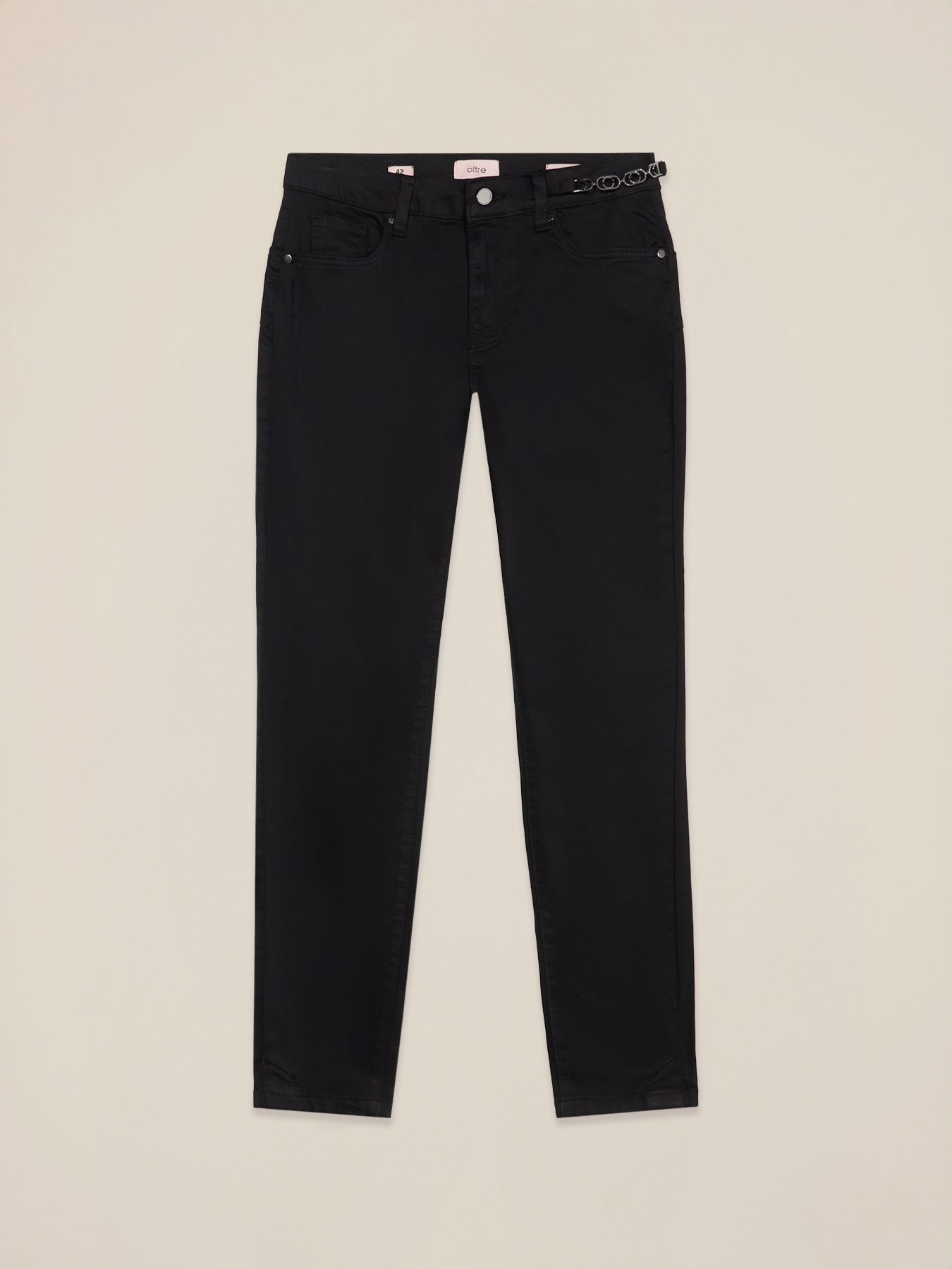 Pantaloni skinny con catena metallica image number 4