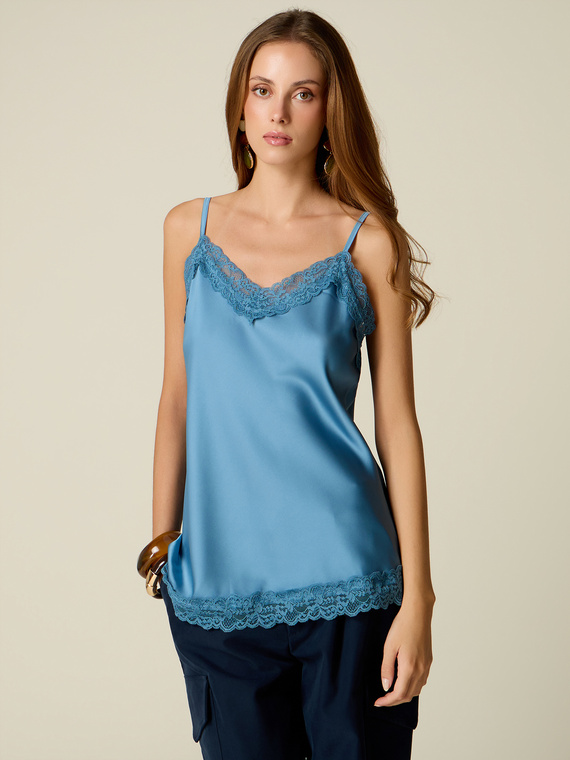 Top de lingerie en satin et dentelle