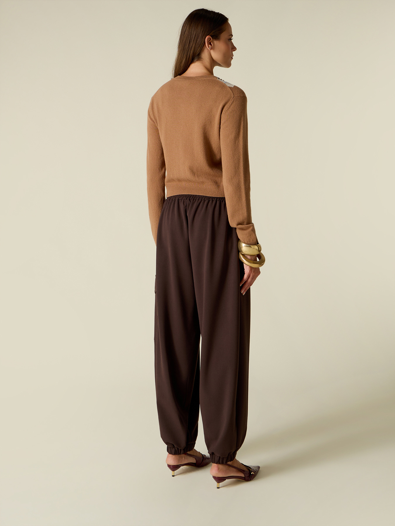Polyester-viscose cargo pants image number 1