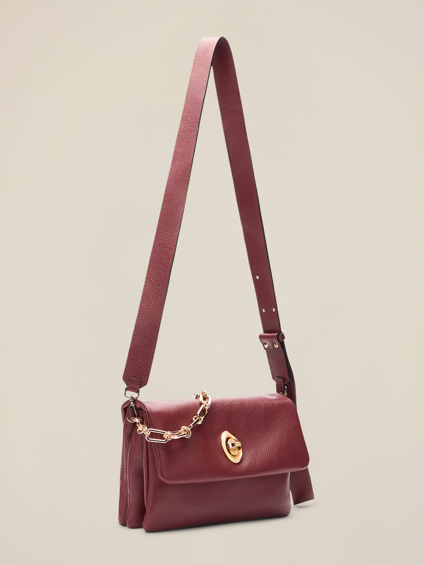 Petit sac &agrave; bandouli&egrave;re en cuir v&eacute;ritable image number 3