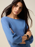 Viscose blend sweater with boat neck image number 2