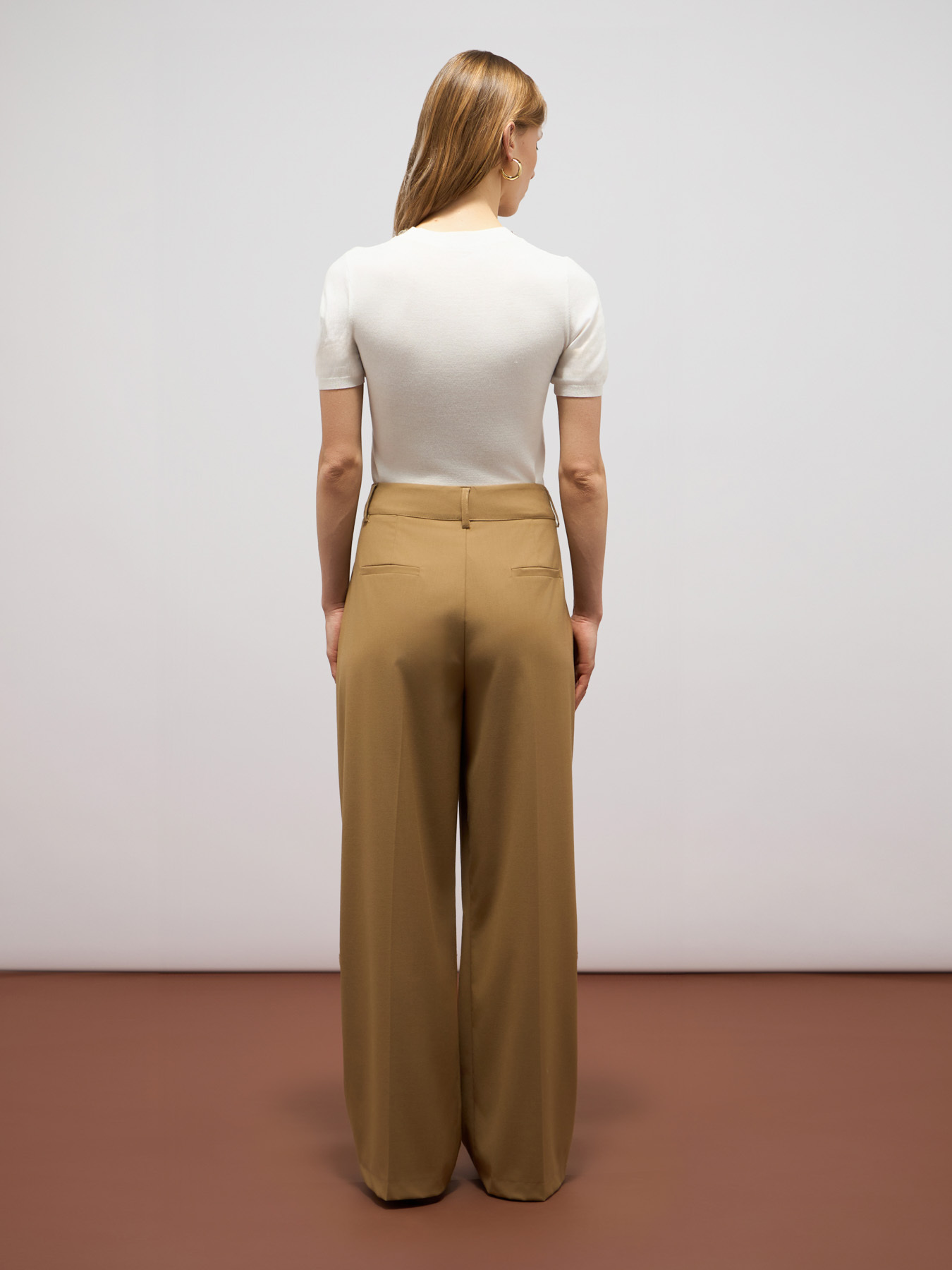 Palazzo pants in fluid fabric image number 1