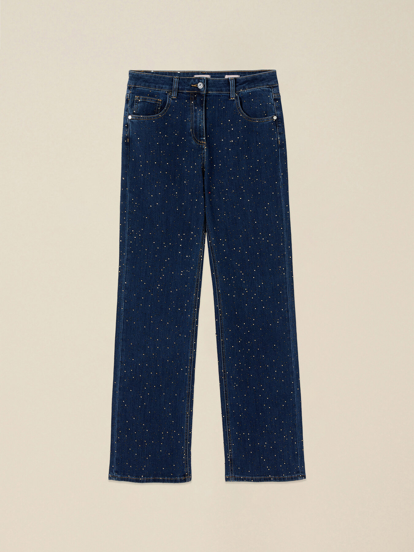 Regul&auml;re Jeans mit Kristallen image number 4