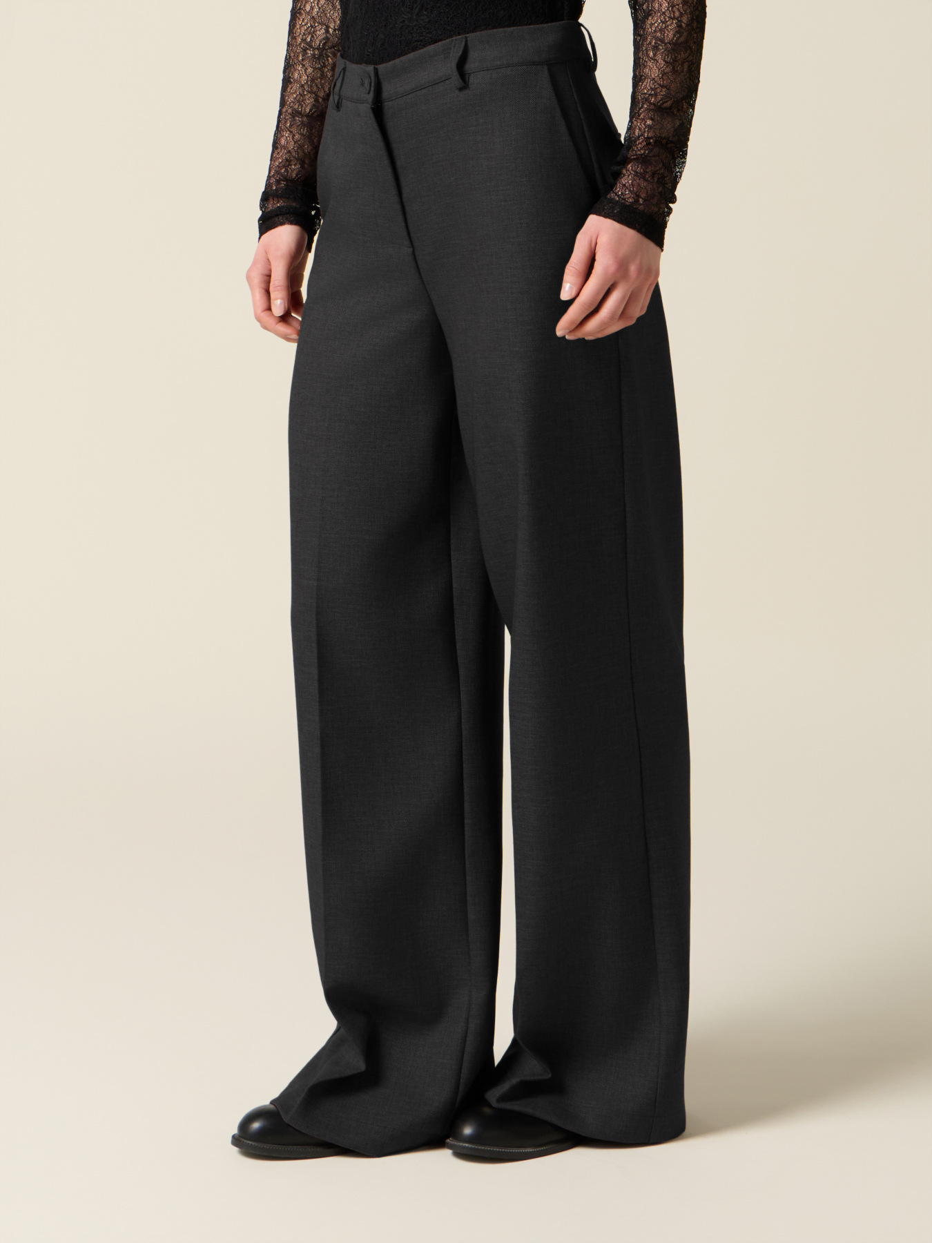 Cropped wide flannel trousers image number 3