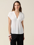 Bi-material blouse with kimono sleeves image number 0