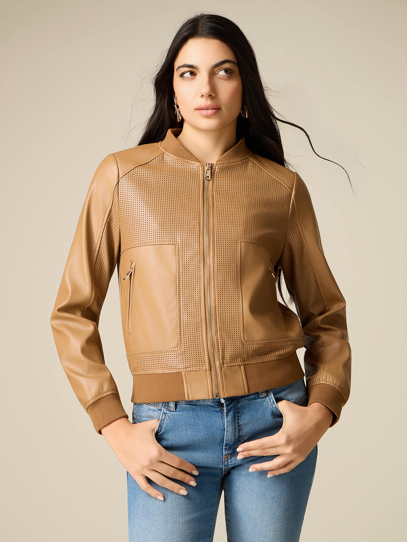 Blouson bomber ajour&eacute; image number 0
