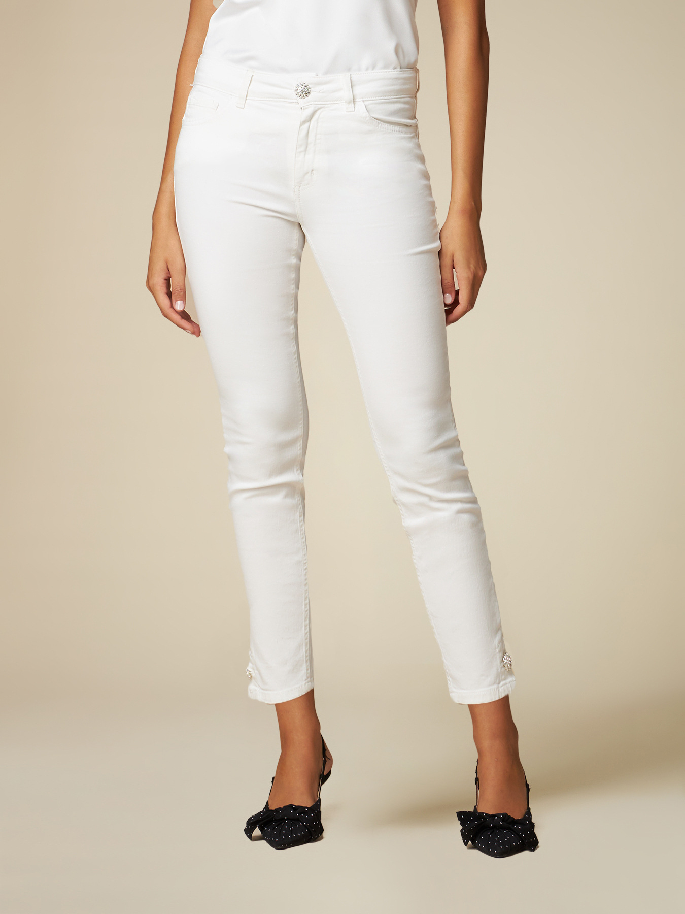 Pantaloni skinny con bottoni gioiello image number 3