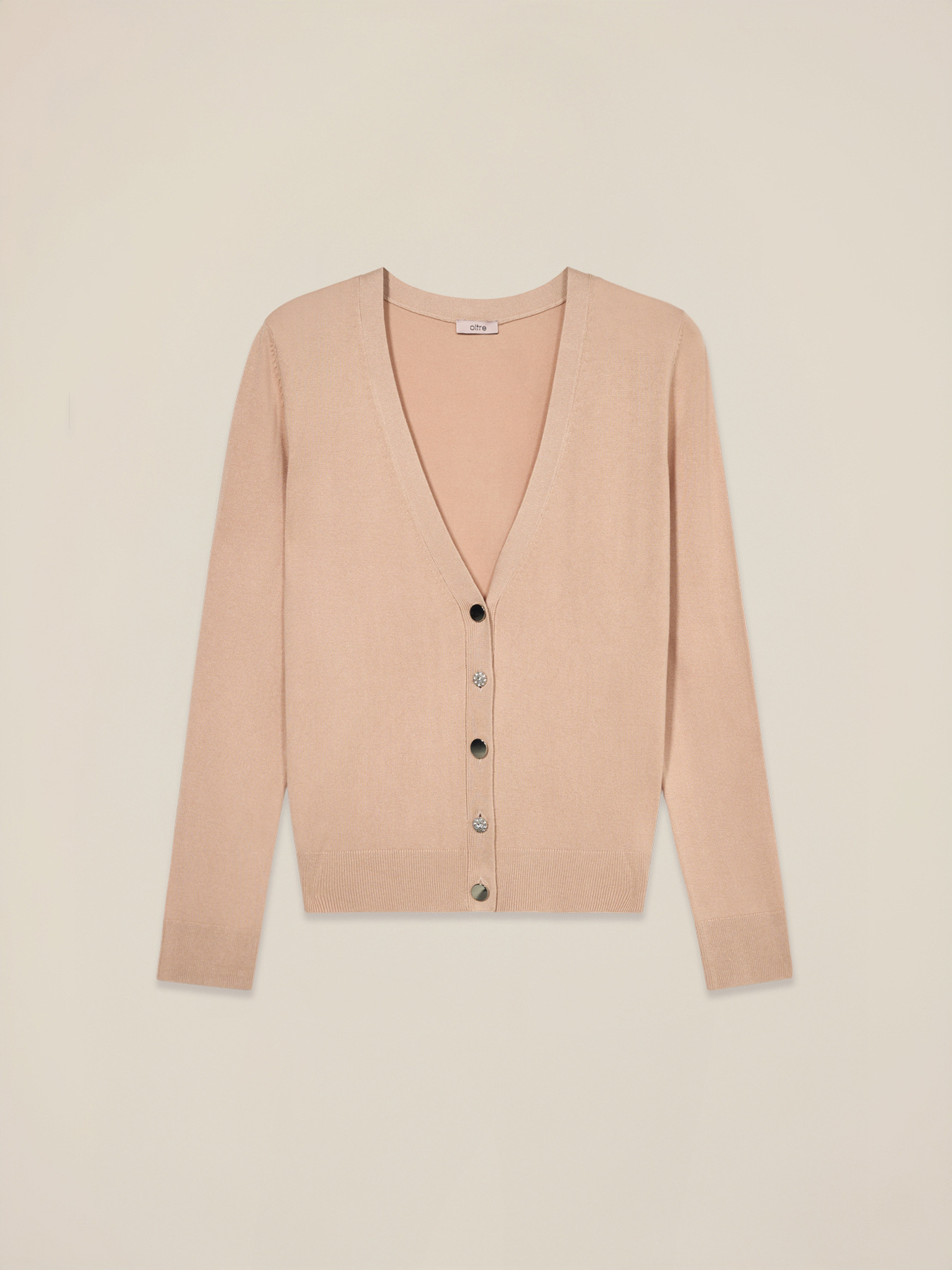 Cardigan scollo a V misto viscosa image number 3