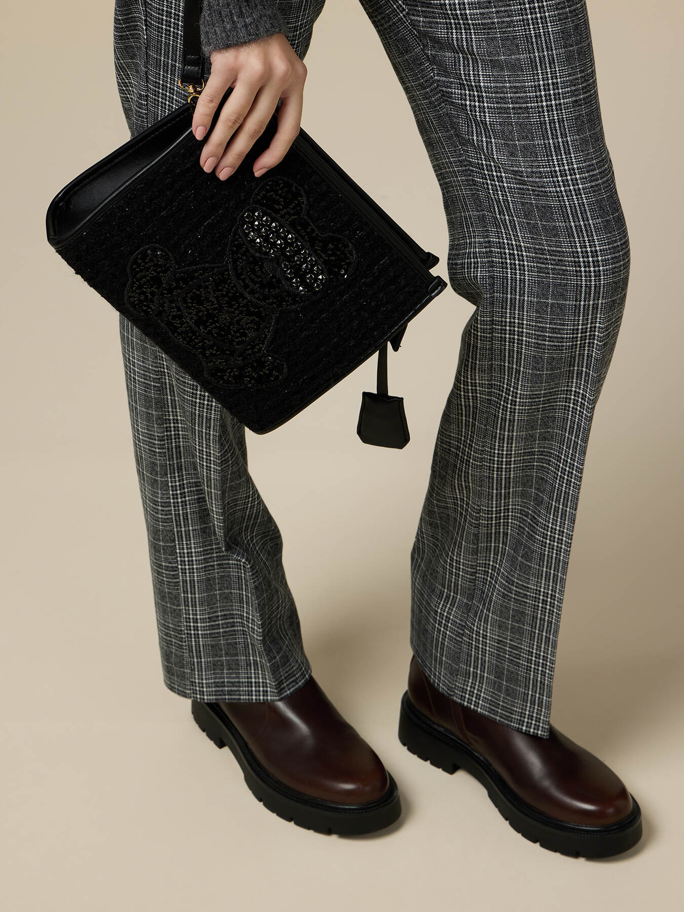 Sac pochette en tweed image number 0