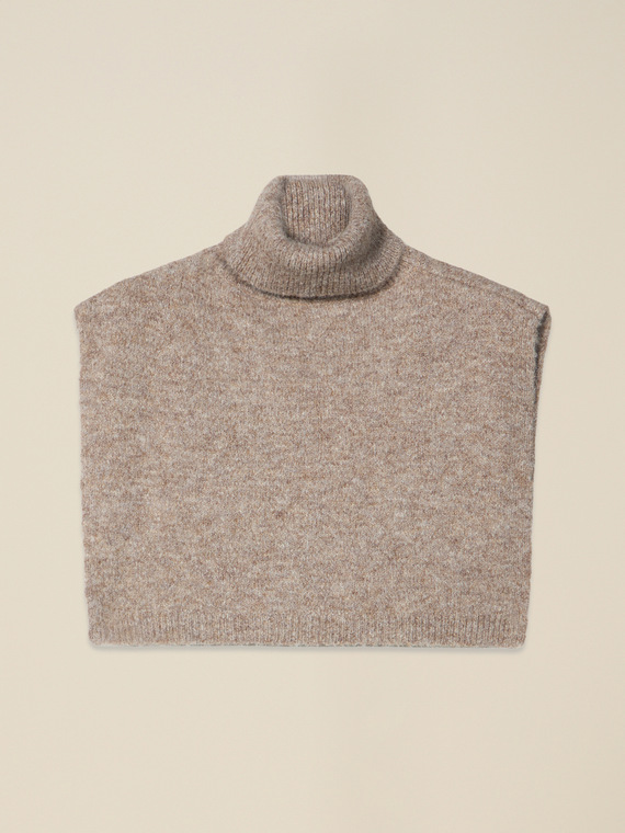 High neck knit shoulder cover