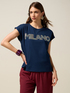 Camiseta de punto jersey con bordado de letras image number 0