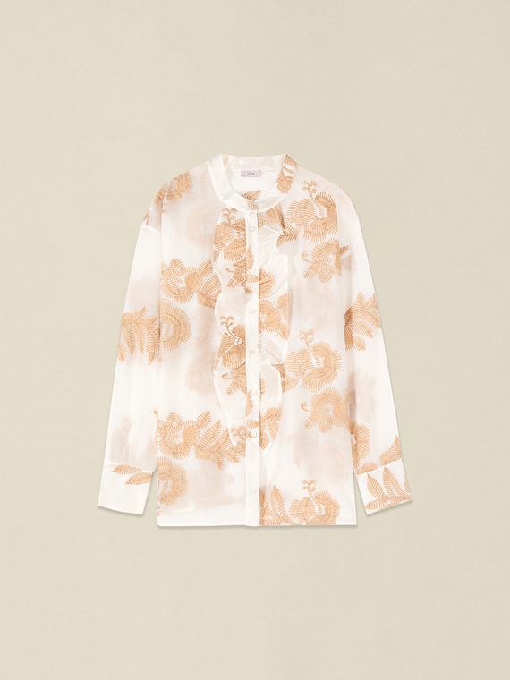Lyocell blend shirt with embroidery