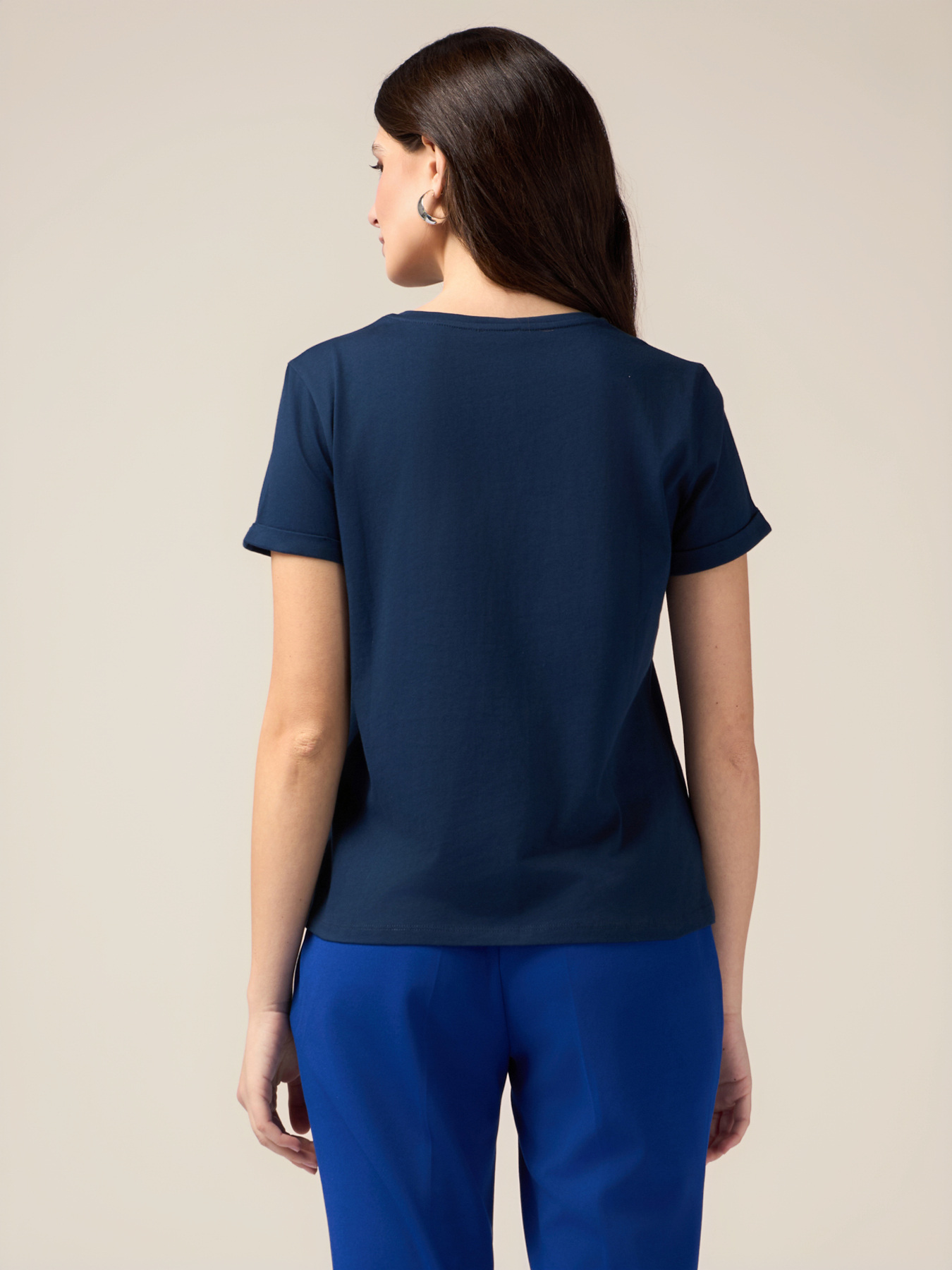 T-shirt in jersey con applicazione gioiello image number 1