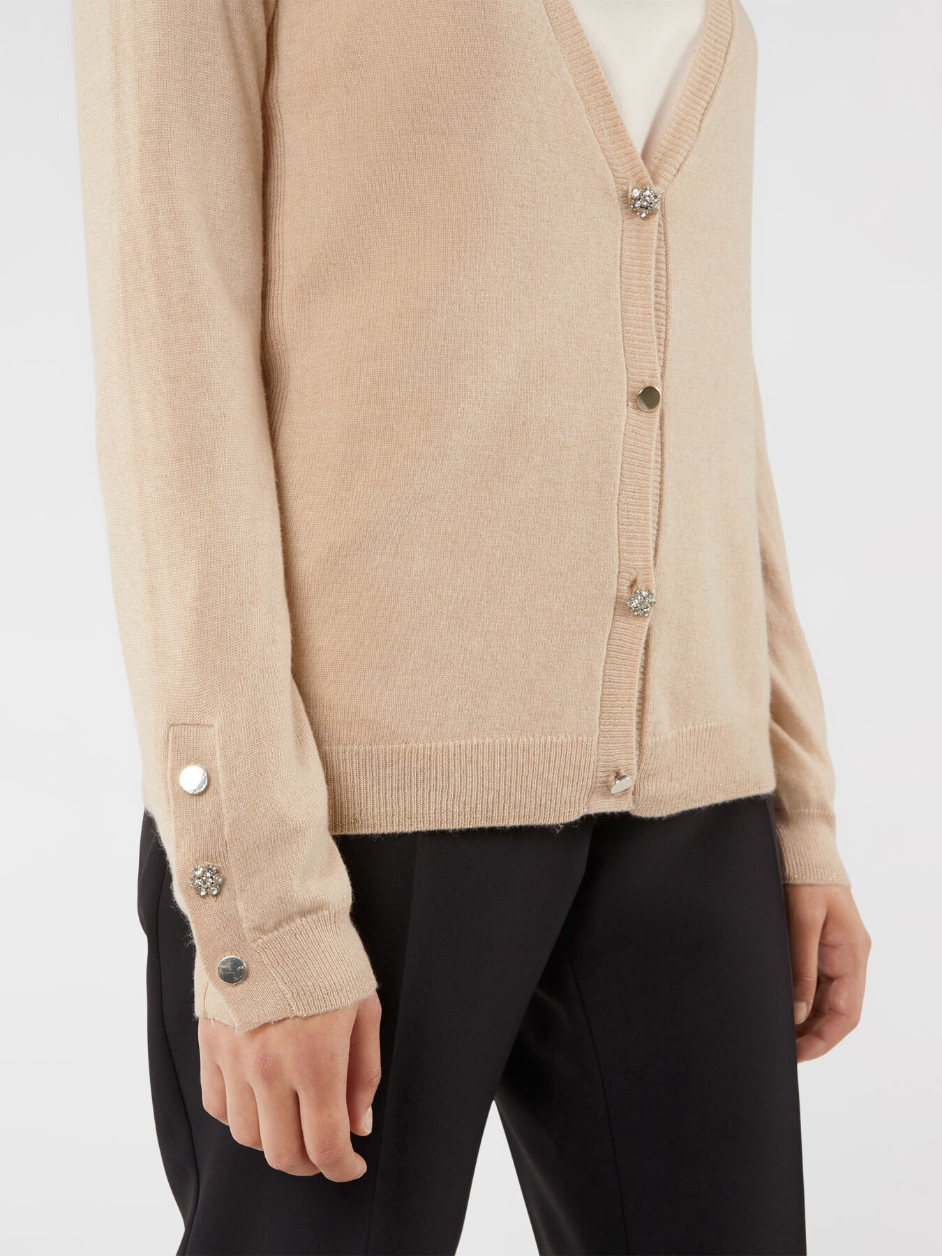 Cashmere blend cardigan with jewel buttons image number 2