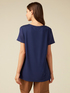 T-Shirt aus zwei verschiedenen Materialien mit Pailletten image number 1