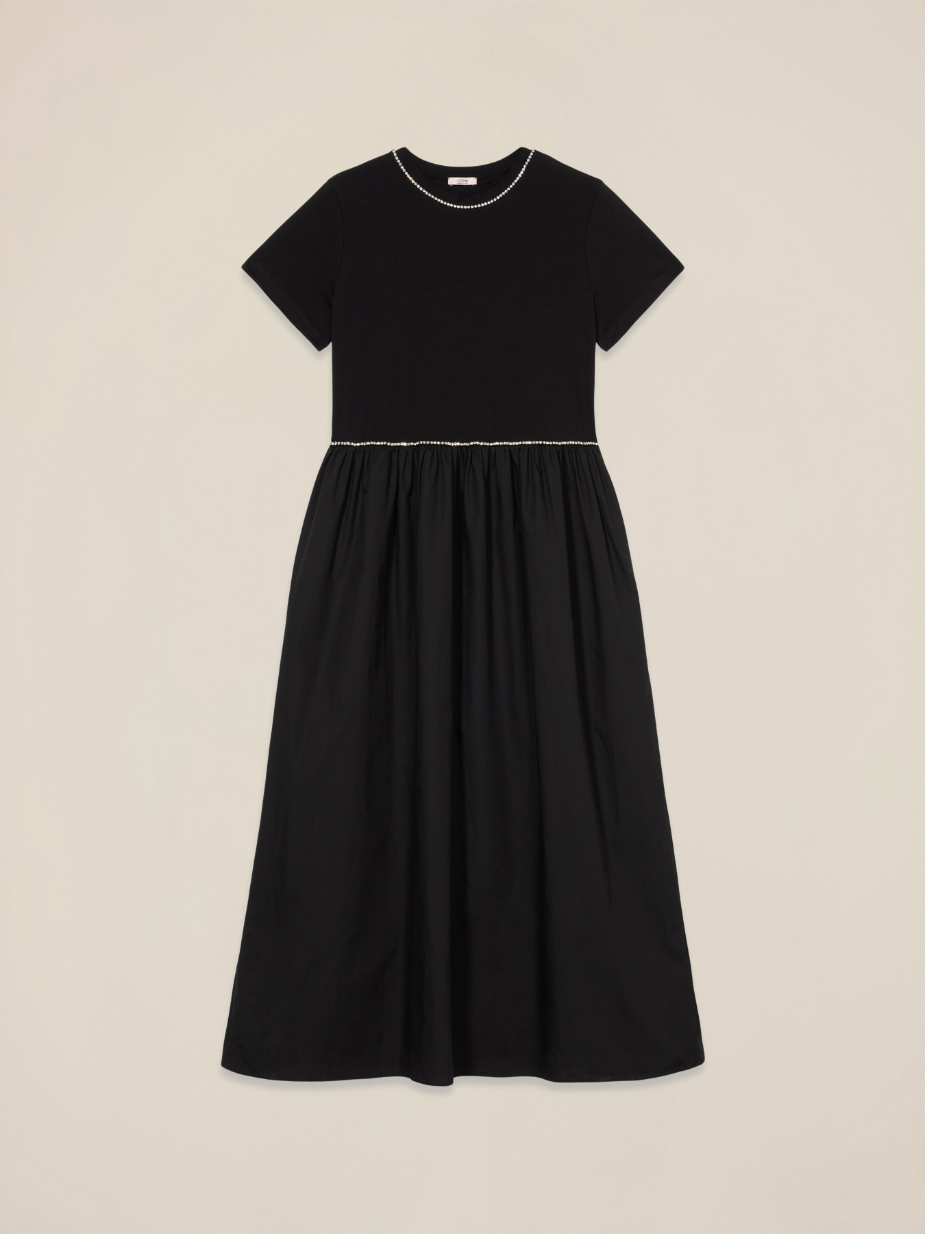 Zweistoffiges Kleid mit Strass image number 3