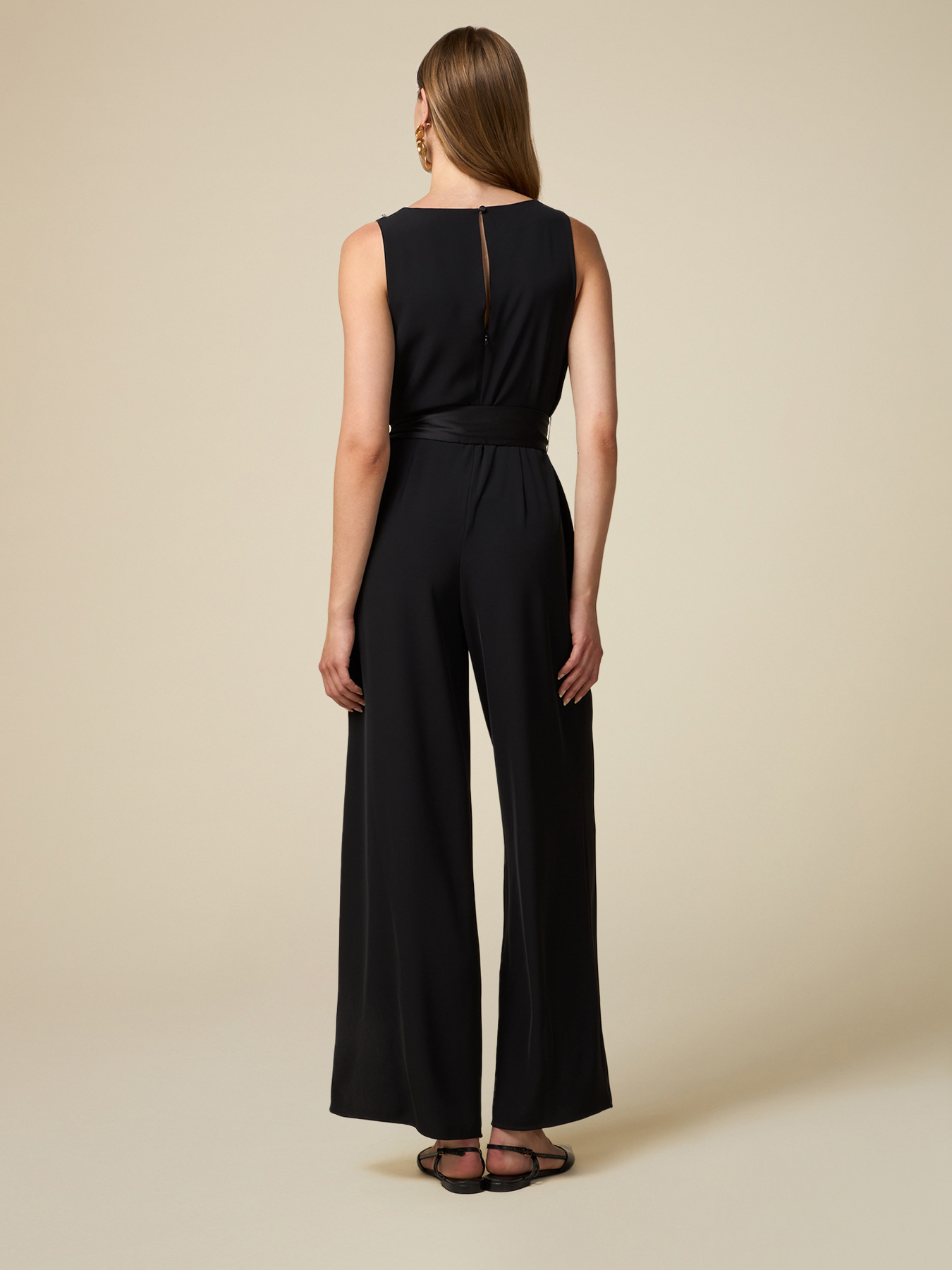 Dual-fabric jumpsuit image number 1