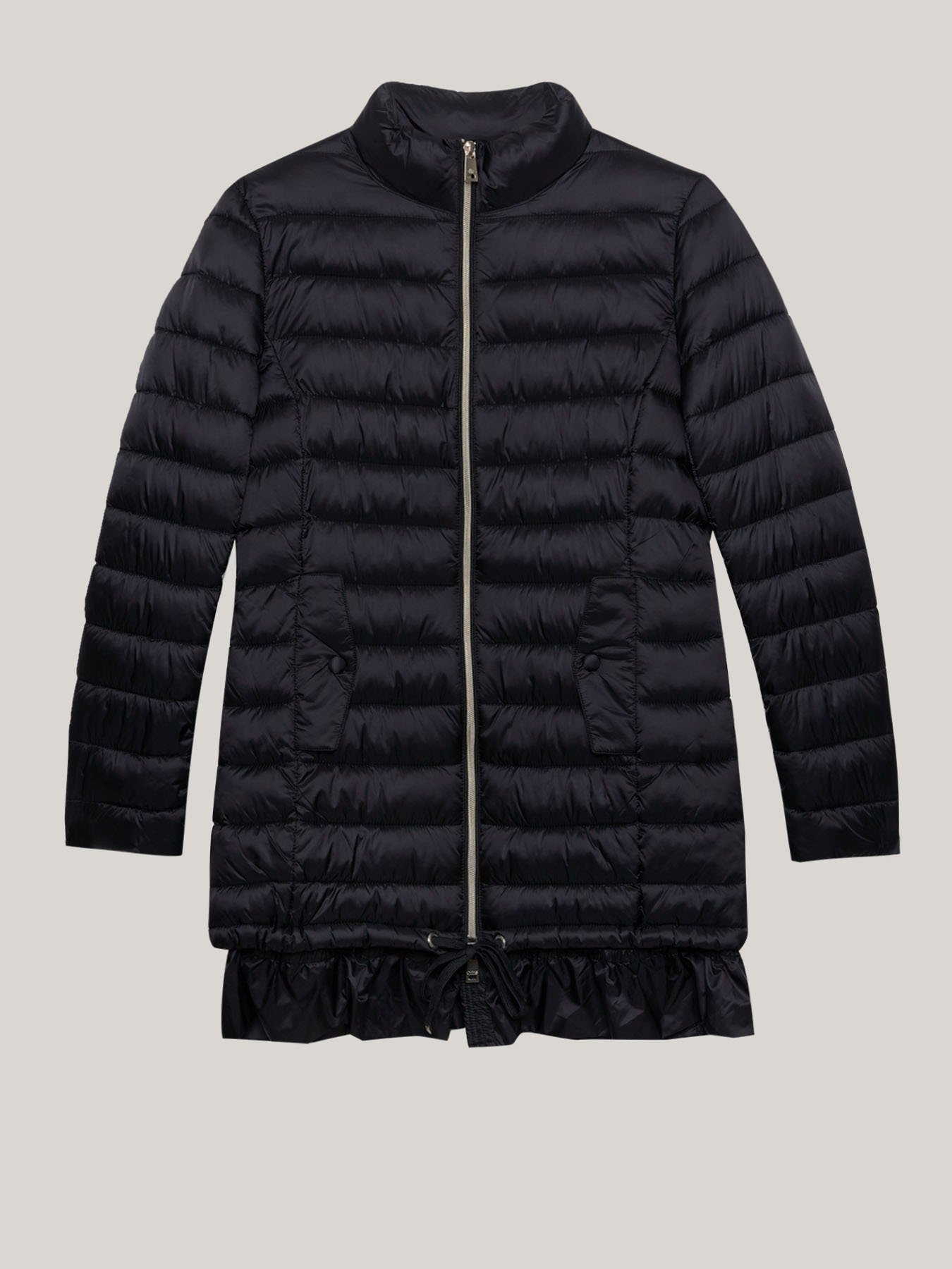Light long down jacket with ruching image number 3