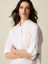 Cotton shirt with floral embroidery image number 3