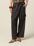 Pantalon cargo en polyester teint en fil image number 3
