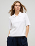 Two-material T-shirt with lace insert image number 0