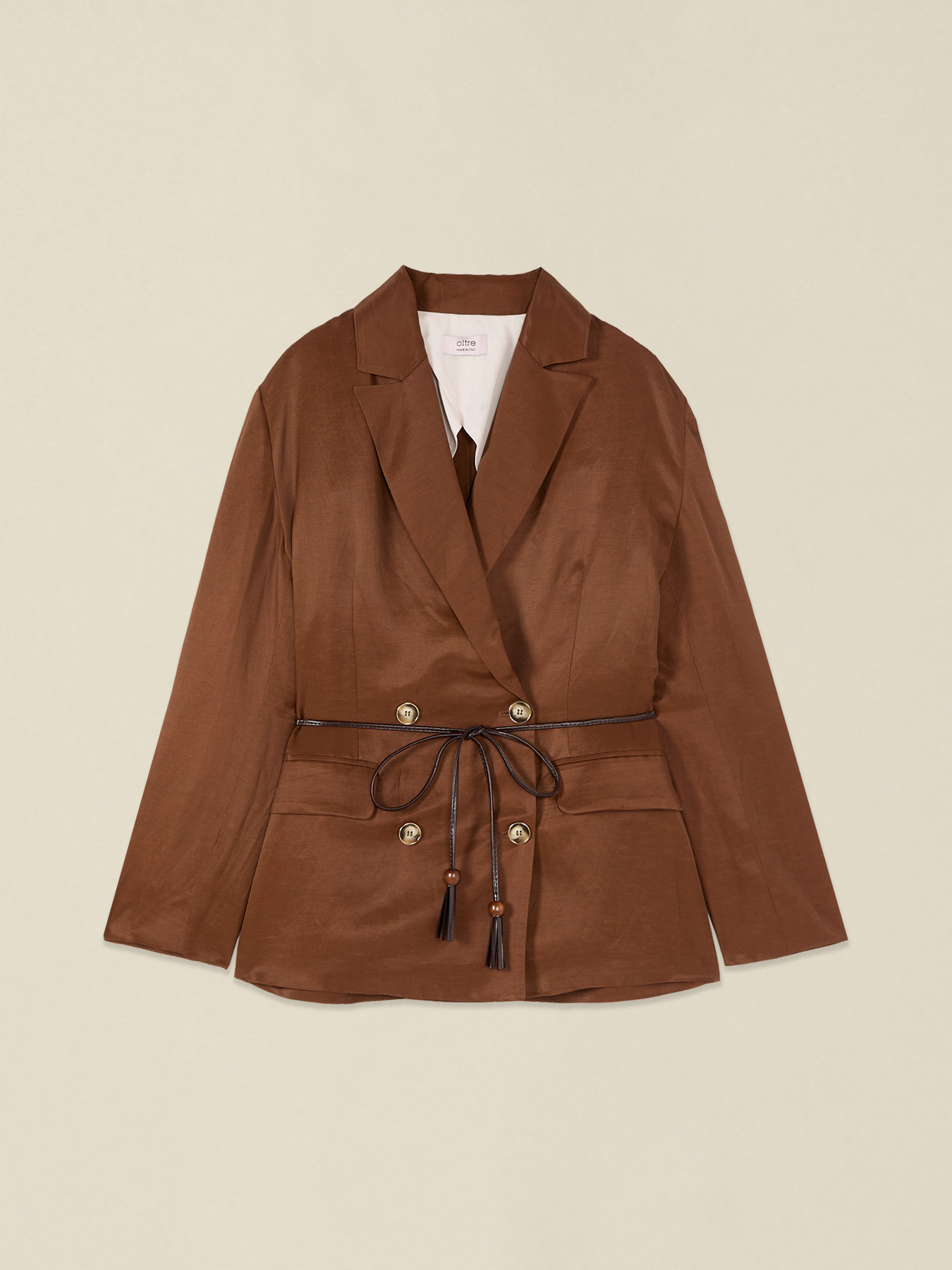 Veste blazer en twill m&eacute;lang&eacute; lin image number 3