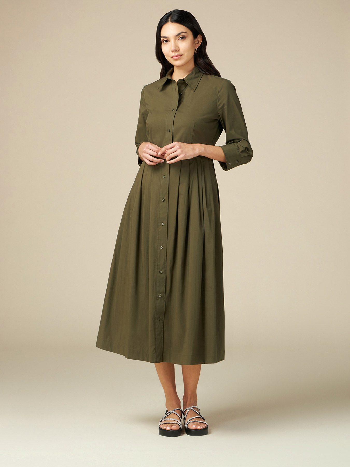 Vestito chemisier in popeline image number 3