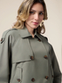 Short double-breasted trench coat image number 2